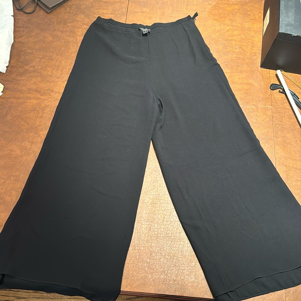OSCAR DE LA RENTA SILK WIDE-LEG PANTS- size 12